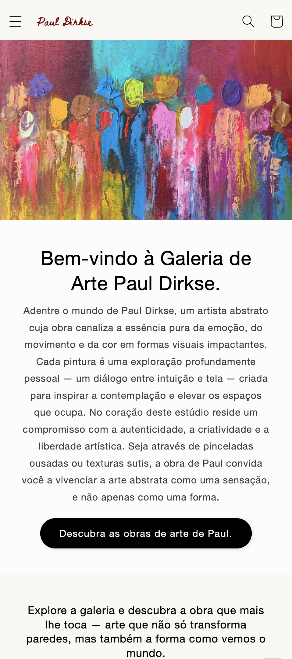Loja online Paul Dirkse em mobile